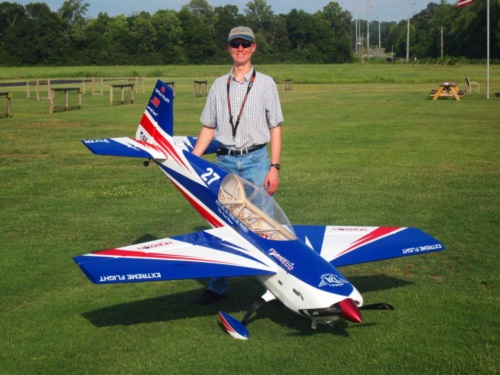 Daniel Holman with his Extreme Flight Extra 300