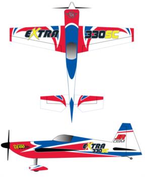 3D Hobby Shop Extra 330 red/blue Graphic Package