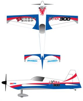 3D Hobby Shop Extra 300 white Graphic Package