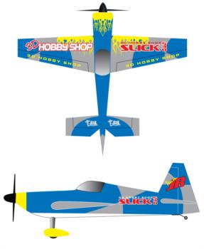 3D Hobby Shop Slick 540 -blue 2 Graphic Package