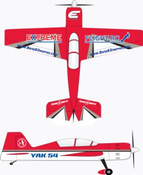 Extreme Flight Yak 54 red/white Graphic Package