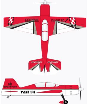 Extreme Flight Yak 54 red/white-2 Graphic Package