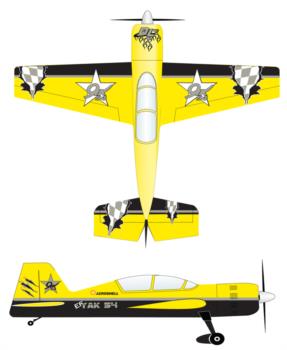 Extreme Flight Yak54 yellow-3 Graphic Package