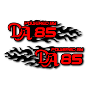 Powered by DA Flame LR 85 Decal