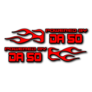 Powered by DA Flame LR 50 V2 Decal