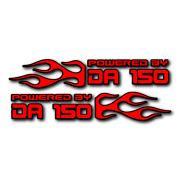 Powered by DA Flame LR 150 V2 Decal