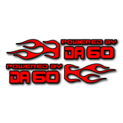 Powered by DA Flame LR 60 V2 Decal