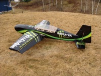 This is a recovered Extreme Flight Extra 300 with a custom scheme.