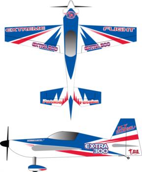 extreme flight extra white red blue