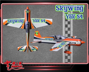 Skywing Yak 54 Orange White  Neon Green